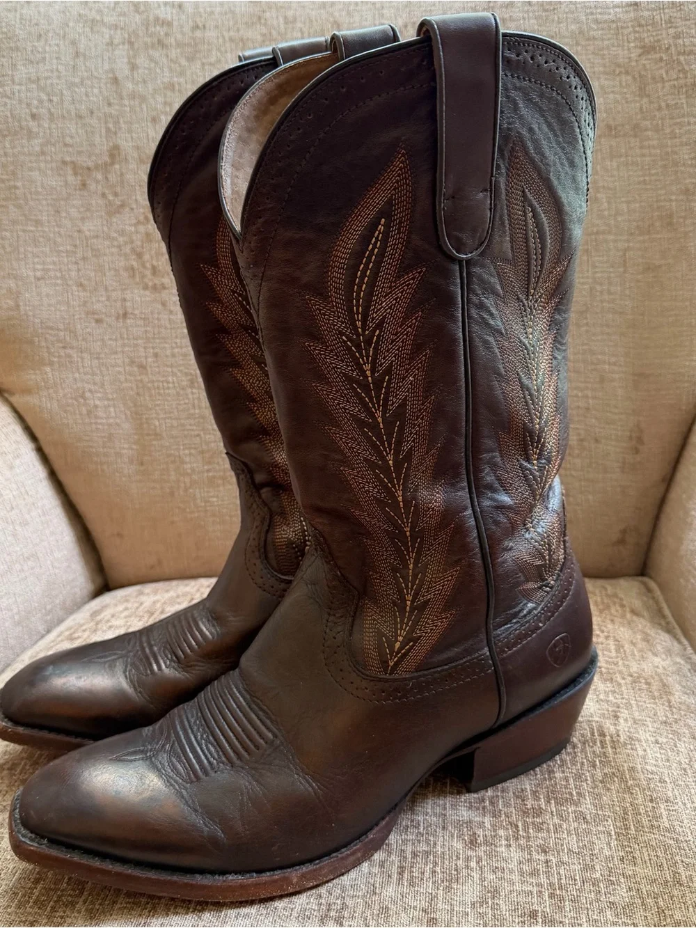 Ariat High Roller Western Cowboy Boots Brown Leather Men’s 12 EE Square Toe